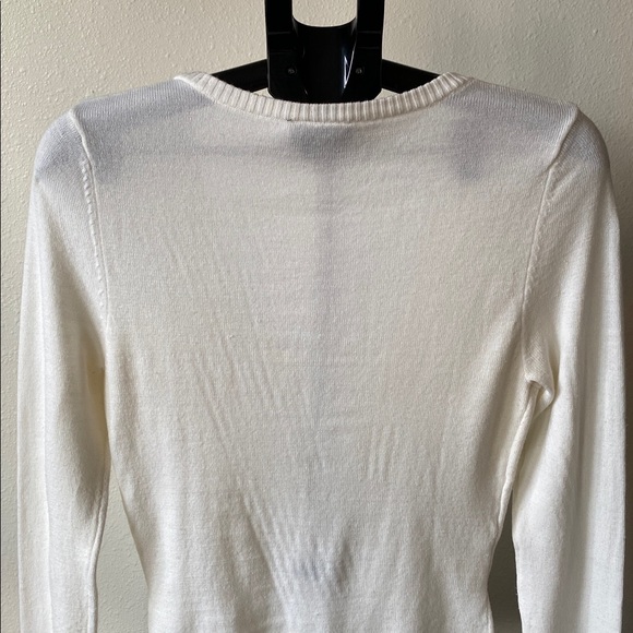 It’s Our Time Cream Tie-Front Sweater Top Size Medium - Picture 5 of 8